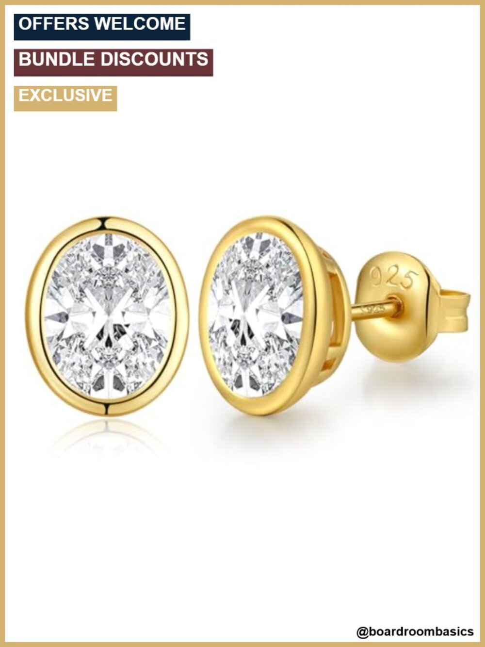 925 Sterling Silver CZ Stud Earrings for Women Men Hypoallergenic